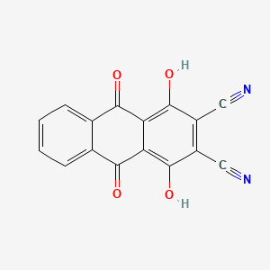 molecular formula C16H6N2O4 B12790855 1,4-Dihydroxy-9,10-dioxo-9,10-dihydroanthracene-2,3-dicarbonitrile CAS No. 5470-98-4