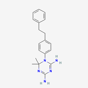 molecular formula C19H23N5 B12790863 1,3,5-Triazine-2,4-diamine, 1,6-dihydro-6,6-dimethyl-1-(4-(2-phenylethyl)phenyl)- CAS No. 24892-89-5