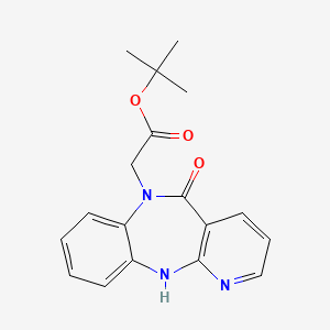 molecular formula C18H19N3O3 B12790891 6H-Pyrido(2,3-b)(1,5)benzodiazepine-6-acetic acid, 1,5-dihydro-5-oxo-, 1,1-dimethylethyl ester CAS No. 133626-57-0