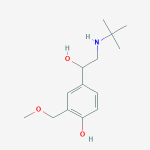 molecular formula C14H23NO3 B127909 4-(2-(tert-Butylamino)-1-hydroxyethyl)-2-(methoxymethyl)phenol CAS No. 18910-70-8