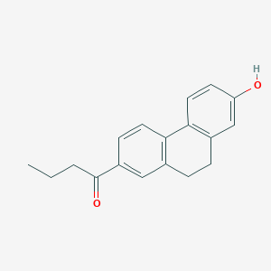 molecular formula C18H18O2 B12790911 1-(7-Hydroxy-9,10-dihydrophenanthren-2-yl)butan-1-one CAS No. 7466-51-5