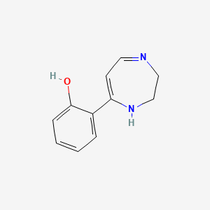molecular formula C11H12N2O B12790920 o-(2,3-Dihydro-1H-1,4-diazepin-7-yl)phenol CAS No. 90380-31-7