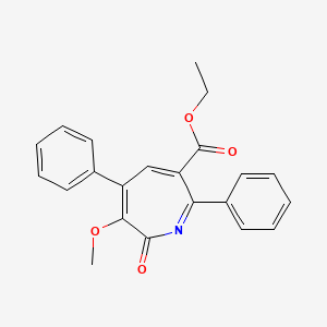 molecular formula C22H19NO4 B12790923 Ethyl 3-methoxy-2-oxo-4,7-diphenyl-2H-azepine-6-carboxylate CAS No. 67171-70-4