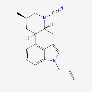 molecular formula C19H21N3 B12790926 1-Allyl-6-cyano-6-norfestuclavine CAS No. 98931-07-8
