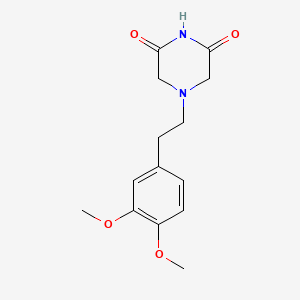 molecular formula C14H18N2O4 B12790929 4-(3,4-Dimethoxyphenethyl)-2,6-piperazinedione CAS No. 22198-82-9