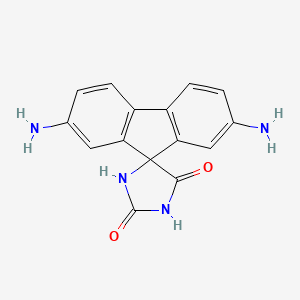 molecular formula C15H12N4O2 B12790931 Spiro(9H-fluorene-9,4'-imidazolidine)-2',5'-dione, 2,7-diamino- CAS No. 17917-57-6