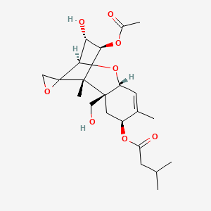 molecular formula C22H32O8 B12790938 Trichothec-9-ene-3,4,8,15-tetrol, 12,13-epoxy-, 4-acetate 8-(3-methylbutanoate), (3alpha,4beta,8alpha)- CAS No. 98813-17-3