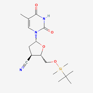 molecular formula C17H27N3O4Si B12790961 Thymidine, 3'-cyano-3'-deoxy-5'-O-((1,1-dimethylethyl)dimethylsilyl)- CAS No. 117174-39-7