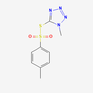molecular formula C9H10N4O2S2 B12790973 S-(1-Methyl-1H-tetraazol-5-yl) 4-methylbenzenesulfonothioate CAS No. 51618-45-2