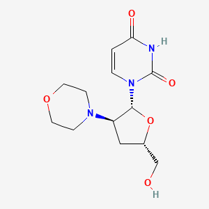 molecular formula C13H19N3O5 B12790975 Uridine, 2',3'-dideoxy-2'-(4-morpholinyl)- CAS No. 119753-66-1
