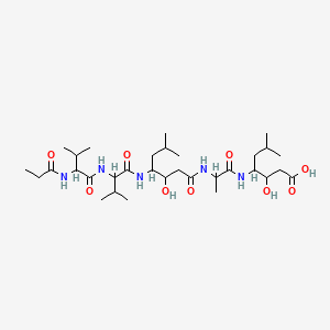 molecular formula C32H59N5O9 B12790993 Sodium pepsinostreptin CAS No. 60252-35-9