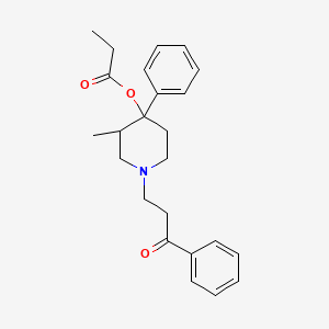 molecular formula C24H29NO3 B12791014 3-Methyl-1-(3-oxo-3-phenylpropyl)-4-phenyl-4-piperidinyl propionate CAS No. 4370-29-0