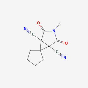 molecular formula C12H11N3O2 B12791031 Spiro(3-azabicyclo(3.1.0)hexane-6,1'-cyclopentane)-1,5-dicarbonitrile, 3-methyl-2,4-dioxo- CAS No. 92577-31-6