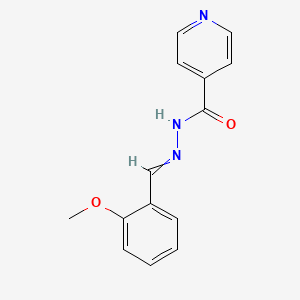 molecular formula C14H13N3O2 B12791043 Isonicotinoyl hydrazone of ortho-anisaldehyde CAS No. 6342-48-9