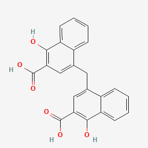 molecular formula C23H16O6 B12791079 2-Naphthalenecarboxylic acid, 4,4'-methylenebis(1-hydroxy- CAS No. 1175-41-3