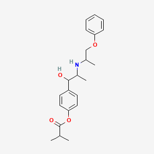 molecular formula C22H29NO4 B12791183 4-(1-Hydroxy-2-((1-methyl-2-phenoxyethyl)amino)propyl)phenyl (2-methyl)propanoate CAS No. 88263-32-5