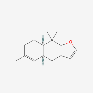 molecular formula C15H20O B12791216 Naphtho(2,3-b)furan, 4,4a,7,8,8a,9-hexahydro-6,9,9-trimethyl-, (4aR,8aS)- CAS No. 70546-62-2
