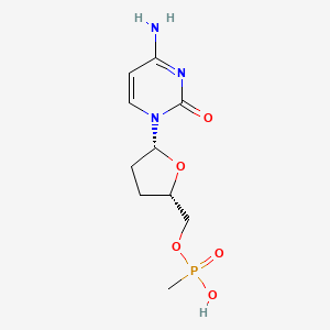 molecular formula C10H16N3O5P B12791264 Cytidine, 2',3'-dideoxy-, 5'-(hydrogen methylphosphonate) CAS No. 140132-40-7