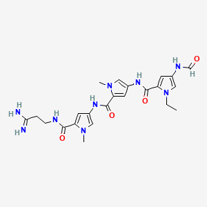 molecular formula C23H29N9O4 B12791271 1-Homodistamycin A CAS No. 85406-98-0