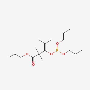 molecular formula C17H33O5P B12791305 Propyl 3-((dipropoxyphosphino)oxy)-2,2,4-trimethyl-3-pentenoate CAS No. 32674-66-1