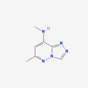 molecular formula C7H9N5 B12791312 N,6-dimethyl-[1,2,4]triazolo[4,3-b]pyridazin-8-amine CAS No. 89854-23-9