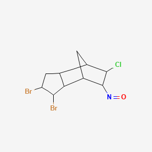 molecular formula C10H12Br2ClNO B12791328 4,7-Methano-1H-indene, 1,2-dibromo-5-chlorooctahydro-6-nitroso- CAS No. 48146-91-4