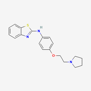 molecular formula C19H21N3OS B12791358 Pyrrolidinyl ethoxy anilino benzothiazole CAS No. 35189-20-9
