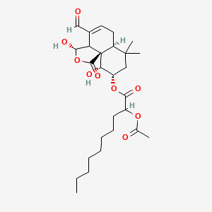 molecular formula C27H40O9 B12791386 Mniopetal A CAS No. 158760-98-6