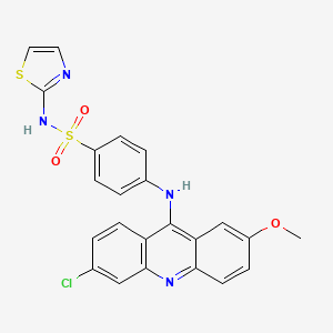 molecular formula C23H17ClN4O3S2 B12791406 4-((6-Chloro-2-methoxy-9-acridinyl)amino)-N-(1,3-thiazol-2-yl)benzenesulfonamide CAS No. 5433-31-8