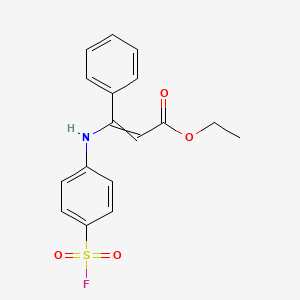 molecular formula C17H16FNO4S B12791431 Ethyl 3-(4-fluorosulfonylanilino)-3-phenylprop-2-enoate CAS No. 31241-72-2