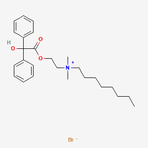 molecular formula C26H38BrNO3 B12791465 Dimethyl(2-hydroxyethyl)octylammonium bromide benzilate CAS No. 2019-14-9