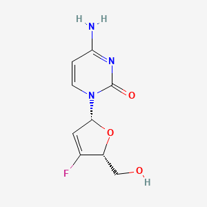molecular formula C9H10FN3O3 B12791509 Cytidine, 2',3'-didehydro-2',3'-dideoxy-3'-fluoro- CAS No. 125362-05-2