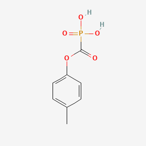 molecular formula C8H9O5P B12791564 Phosphinecarboxylic acid, dihydroxy-, 4-methylphenyl ester, oxide CAS No. 74270-37-4