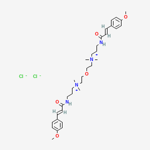 molecular formula C34H52Cl2N4O5 B12791579 Di-methoxycinnamidopropyl ethyldimonium chloride ether CAS No. 444153-01-9