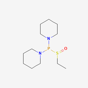 molecular formula C12H25N2OPS B12791594 Piperidine, 1,1'-((ethylsulfinyl)phosphinylidene)bis- CAS No. 141930-93-0