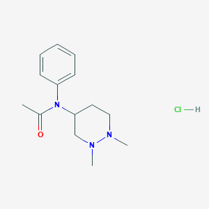 molecular formula C14H22ClN3O B127916 N-(Hexahydro-1,2-dimethyl-4-pyridazinyl)-N-phenylacetamide hydrochloride CAS No. 149750-13-0