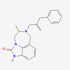 molecular formula C21H23N3O B12791606 6-(2-Benzylpropen-3-yl)-4,5,6,7-tetrahydro-5-methylimidazo-(4,5,1-jk)(1,4)-benzodiazepin-2(1H)-one CAS No. 131515-06-5