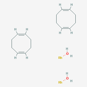 molecular formula C16H28O2Rh2 B1279167 Hydroxy(cyclooctadiene)rhodium(I) dimer CAS No. 73468-85-6