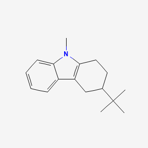 molecular formula C17H23N B12791672 3-Tert-butyl-9-methyl-1,2,3,4-tetrahydrocarbazole CAS No. 22401-72-5