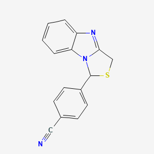 molecular formula C16H11N3S B12791683 1-(4-Cyanophenyl)-1H,3H-thiazolo[3,4-a]benzimidazole CAS No. 136994-88-2