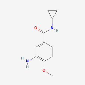 molecular formula C11H14N2O2 B1279176 3-amino-N-cyclopropyl-4-methoxybenzamide CAS No. 312629-04-2