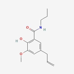 molecular formula C14H19NO3 B12791827 5-Allyl-2-hydroxy-3-methoxy-N-propylbenzamide CAS No. 26750-92-5