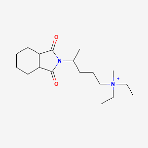 molecular formula C18H33N2O2+ B12791850 2-(4-(Diethyl(methyl)-lambda(5)-azanyl)-1-methylbutyl)hexahydro-1H-isoindole-1,3(2H)-dione CAS No. 7148-33-6