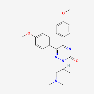 molecular formula C22H26N4O3 B12791891 5,6-Bis(4-methoxyphenyl)-2-(2-(dimethylamino)-1-methylethyl)-1,2,4-triazin-3(2H)-one CAS No. 84423-88-1