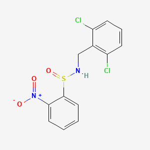 molecular formula C13H10Cl2N2O3S B12791913 N-(2,6-Dichlorobenzyl)-2-(hydroxy(oxido)amino)benzenesulfinamide CAS No. 83365-13-3