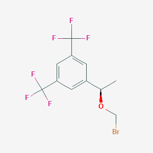 molecular formula C11H9BrF6O B1279192 (R)-1-(1-(Bromomethoxy)ethyl)-3,5-bis(trifluoromethyl)benzene CAS No. 530441-95-3