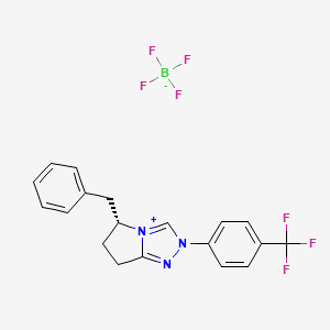 (5R)-5-Benzyl-2-[4-(trifluoromethyl)phenyl]-6,7-dihydro-5H-pyrrolo[2,1-c][1,2,4]triazol-4-ium;tetrafluoroborate