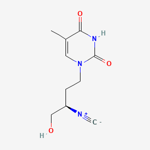 molecular formula C10H13N3O3 B12791965 2,4(1H,3H)-Pyrimidinedione, 1-(4-hydroxy-3-isocyanobutyl)-5-methyl-, (R)- CAS No. 131669-25-5