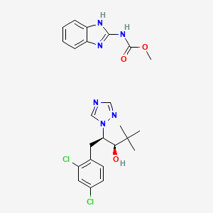 molecular formula C24H28Cl2N6O3 B12791973 Carbendazim/dicyclobutrazol CAS No. 96053-91-7