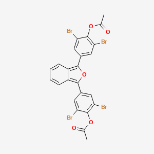 molecular formula C24H14Br4O5 B12791980 4-(3-(4-(Acetyloxy)-3,5-dibromophenyl)-2-benzofuran-1-yl)-2,6-dibromophenyl acetate CAS No. 6340-07-4